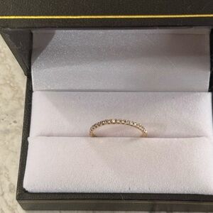 14K Gold Lab Diamond Half Eternity Band Ring Size 8 0.25ct Stackable Band